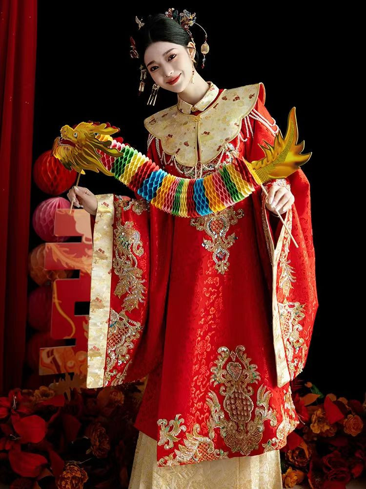 Thumbnail: 55017 High-end Embroidered Improved Hanfu  Xiuhua Dress, Bride's New Chinese Wed