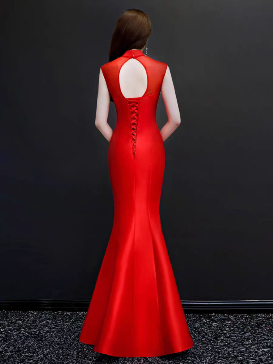 Thumbnail: 11404 Ziyuanxuan Chinese Mermaid Dress – Embroidered Fishtail Cheongsam, Elegant