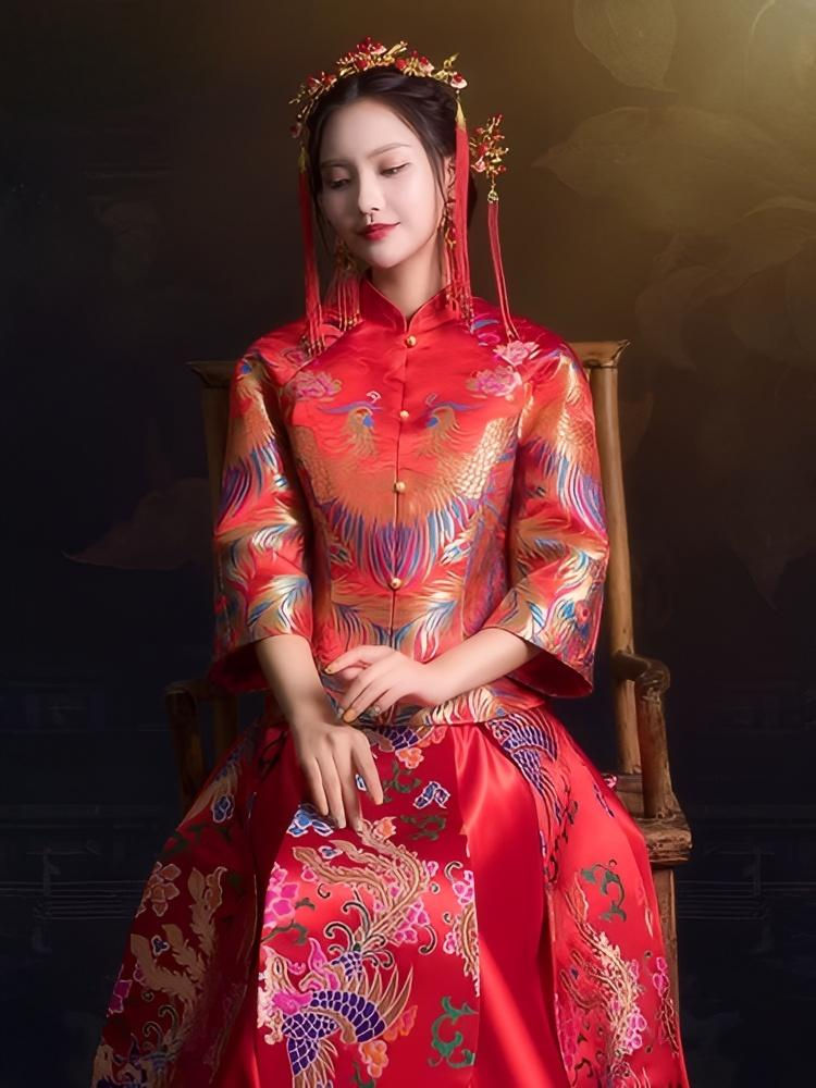 88027 Xiuhe Dress Bride Style Homecoming Banquet Gown, Slim-fit Chuge Dress, Dr