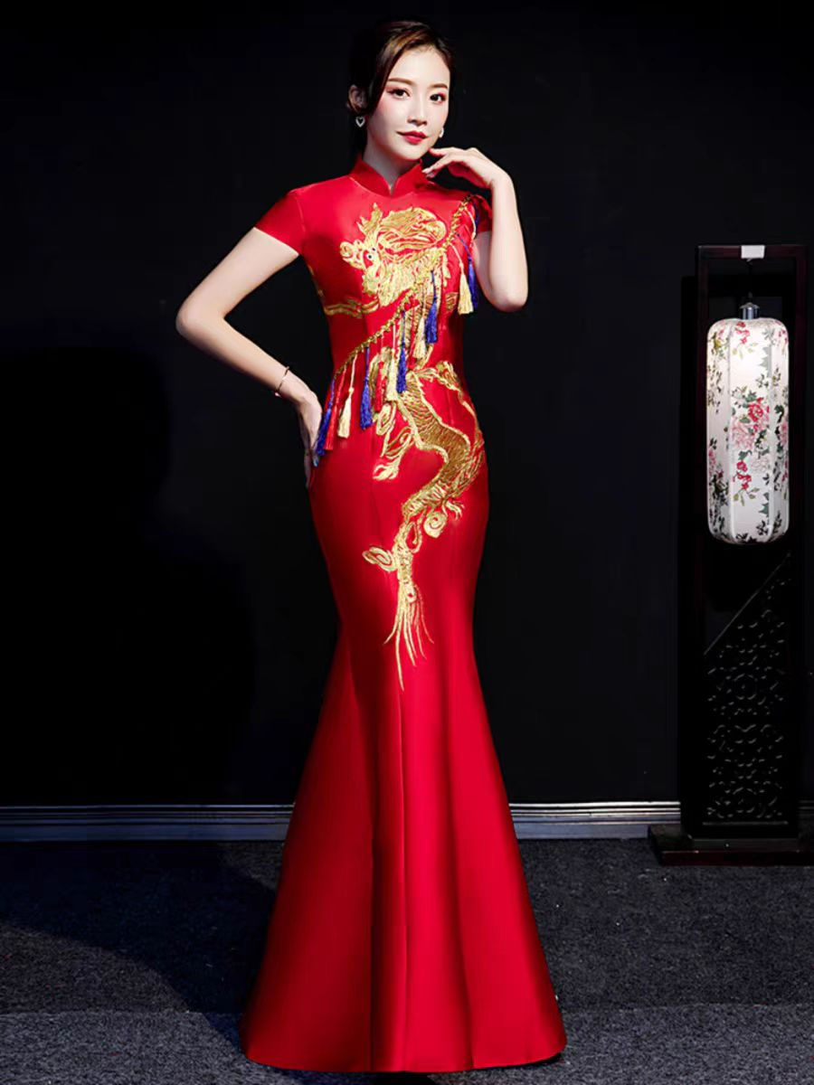 Thumbnail: 11405 Ziyuanxuan Chinese-Style Long Mermaid Evening Gown – High-End Banquet Dre