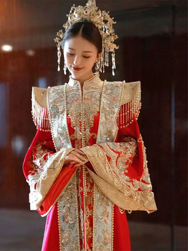 Thumbnail: 55025 Ming Dynasty Style Hanfu Wedding Dress Collection: Chinese Bridal Gown, Lo