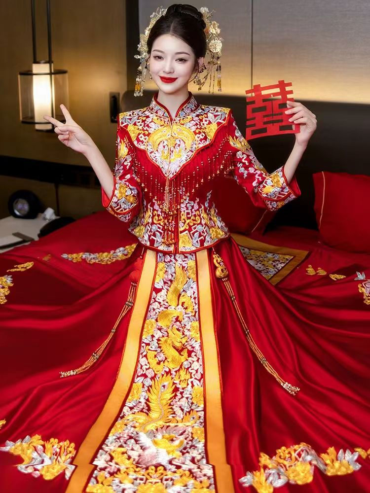 55004 Dragon and Phoenix Kwa: Chinese Wedding Dress for Brides, Maternity Banque