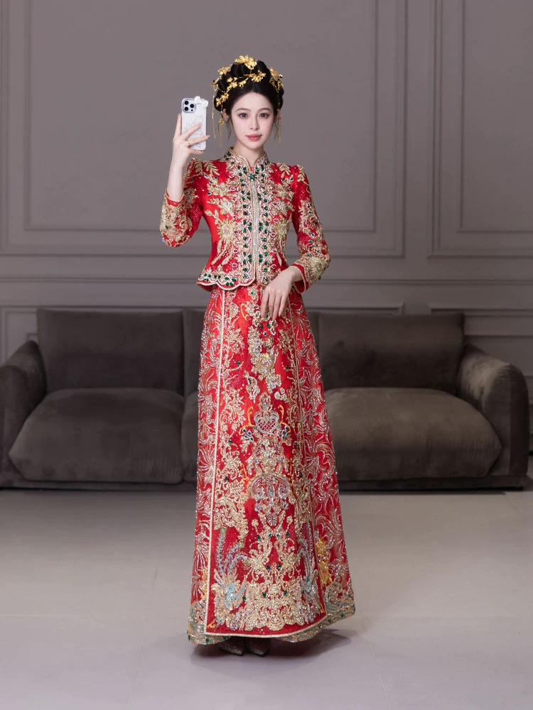Thumbnail: 66021 Style Xiuhe Dress, Women's Chinese Banquet Toast Attire, Modern Malaysian