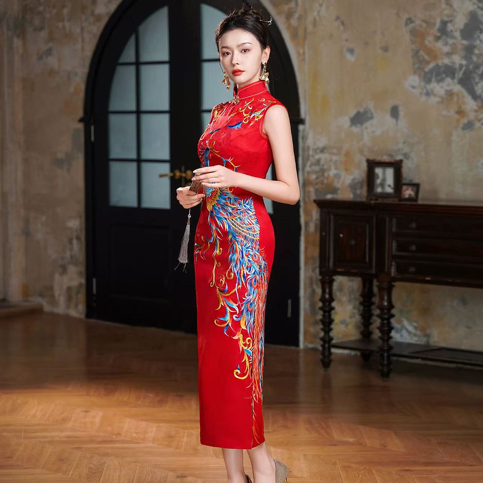 Thumbnail: 55038 Customized Silk Bridal Qipao: High-End Red Chinese Wedding Dress for Banqu