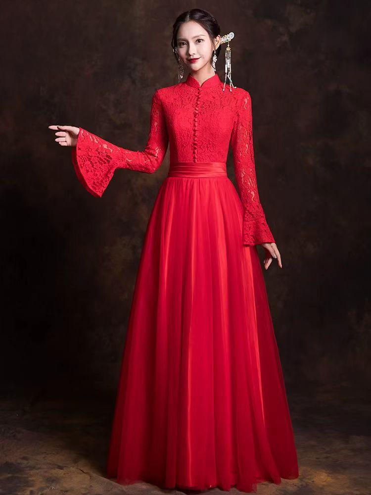 Thumbnail: 88051 Versatile Wedding Qipao: Engagement, Huimen, Banquet & Everyday Dress