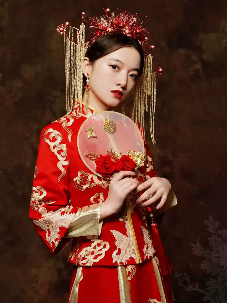 Thumbnail: 88025 New Style Xiuhe Suit Wedding Dress, Exit Outfit, Dragon and Phoenix Kwa, C