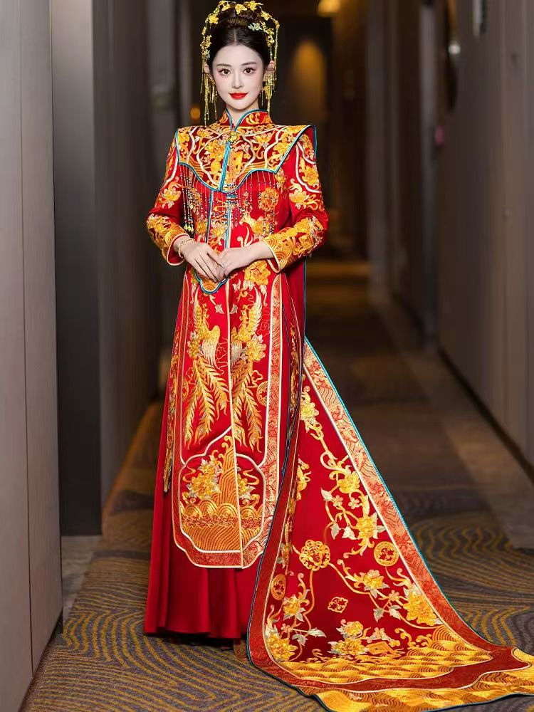 Thumbnail: 77057 Arrival Bride's Xiufu Gown | Heavy Craftsmanship Chinese Wedding Dress for