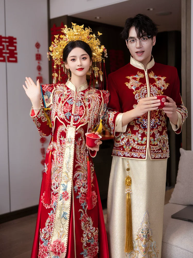 Thumbnail: 55013 Xiuhe Wedding Dress  Style: Chinese Bridal Gown, Banquet & Toast Dress, Pe