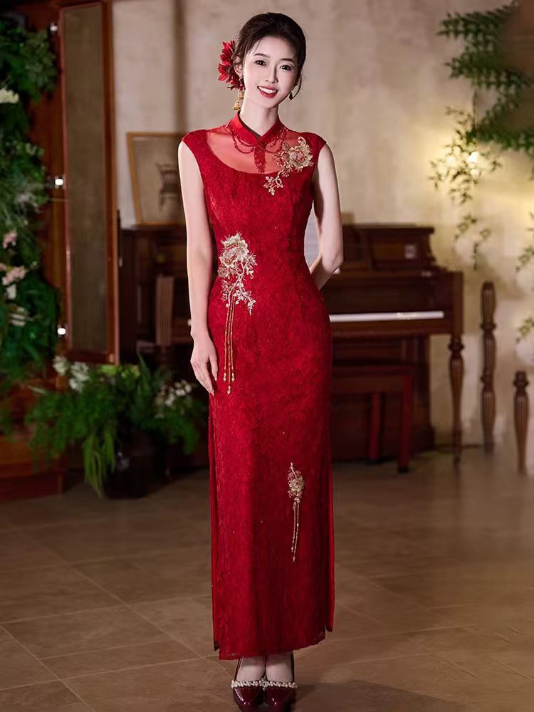 Thumbnail: 77024 Style Xiuhe Wedding Dress, Modern Chinese Qipao Set for Brides, Petite-Fri