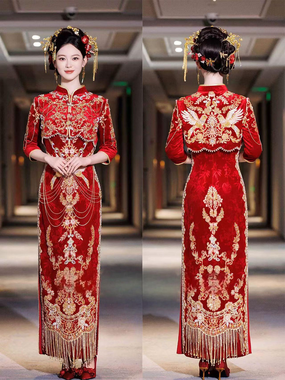 Thumbnail: 66016 Arrival: High-End Original 'New Chinese Style' Bridal Qipao for Engagement