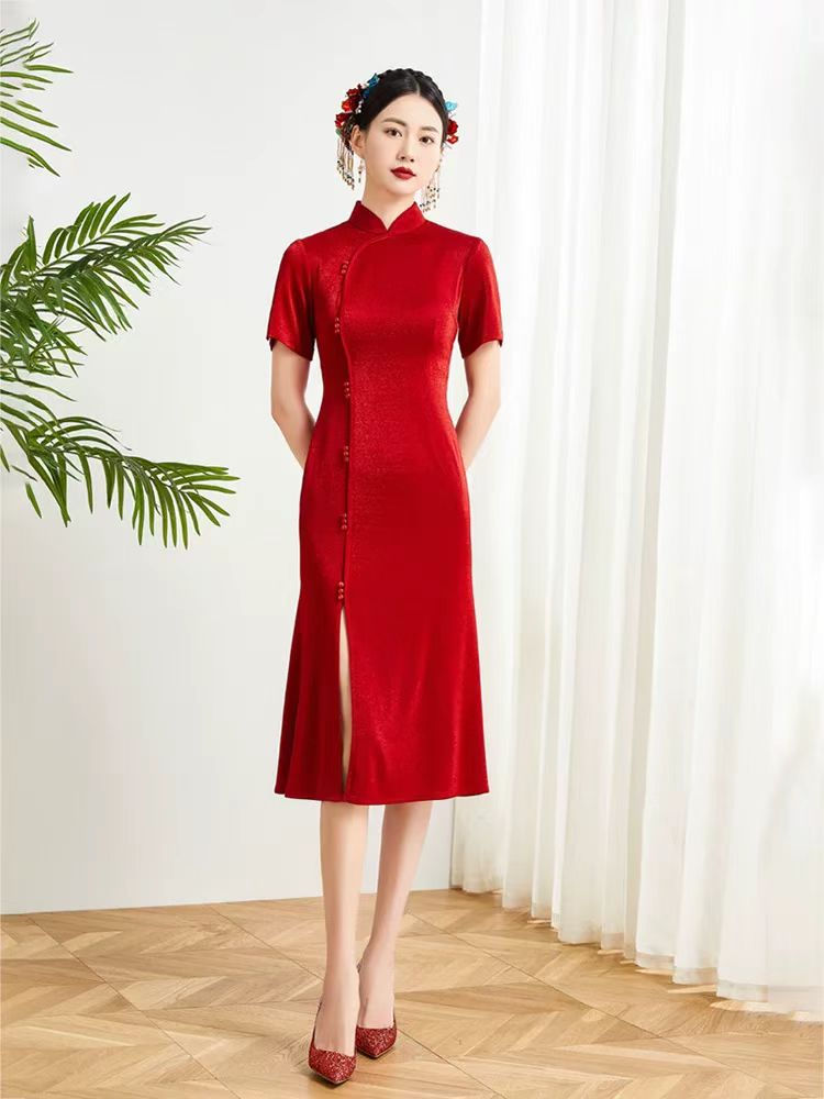 Thumbnail: 88046 New Chinese-style Banquet Dress for the Bride Style. A fashionable Chinese