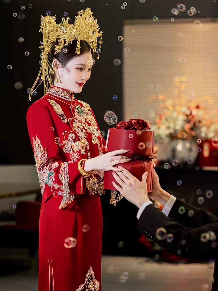 Thumbnail: 77029 New Chinese Style Xiuhe Suit Bride Wedding Dress  Style Marriage Engagemen