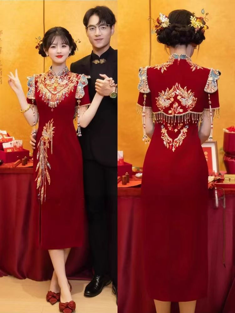 Thumbnail: 66006 Autumn New Style Petite Qipao for Engagement: Neo-Chinese Wedding Dress, B