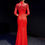 Thumbnail: 11406 Chinese Style Evening Gown - Long Tailored Dress with Heavy Embroidery, Fr