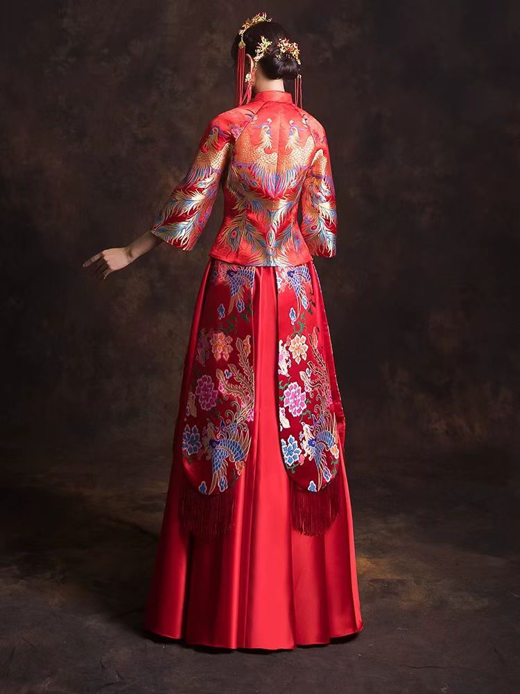 Thumbnail: 88027 Xiuhe Dress Bride  Style Homecoming Banquet Gown, Slim-fit Chuge Dress, Dr