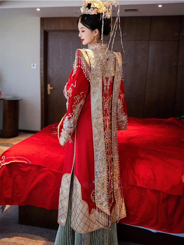 Thumbnail: 55025 Ming Dynasty Style Hanfu Wedding Dress Collection: Chinese Bridal Gown, Lo