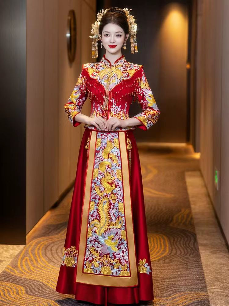 Thumbnail: 55004 Dragon and Phoenix Kwa: Chinese Wedding Dress for Brides, Maternity Banque