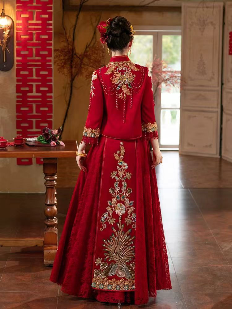 Thumbnail: 77026 Xiuhefu Wedding Dress  Style Chinese Bride Attire, Petite Sizes Available,