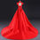 Thumbnail: 11367 Chinese Style Luxury Evening Gown – Elegant Red Ball Gown with Train,
