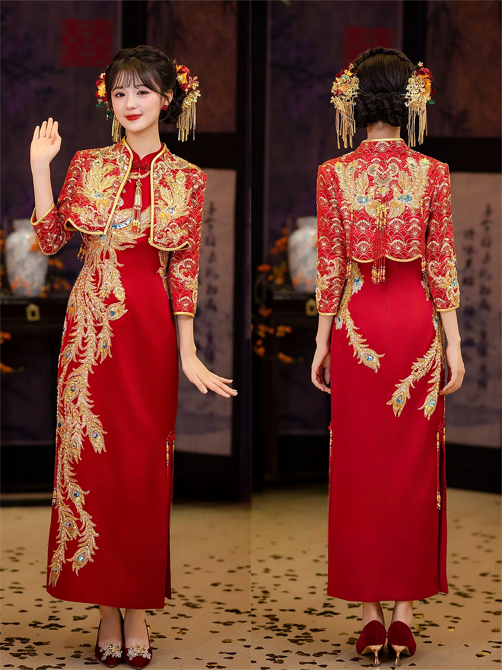 Thumbnail: 66017 High-End Qipao (Cheongsam) Bridal Reception Dress Set |  Style Wedding Ban