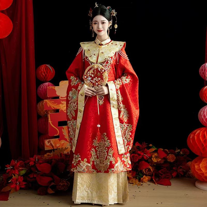 Thumbnail: 55017 High-end Embroidered Improved Hanfu  Xiuhua Dress, Bride's New Chinese Wed