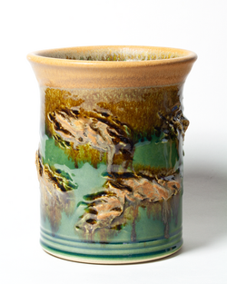 Green & Tan Texture Utensil Caddy