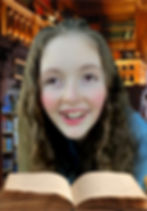 Ella looking excitedly down at the book - The thrill of new Information