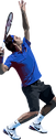 Tanner Tennis Icon on Roger Federer Serving in Blue
