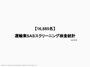 【全16,885名】運輸業SASスクリーニング検査統計