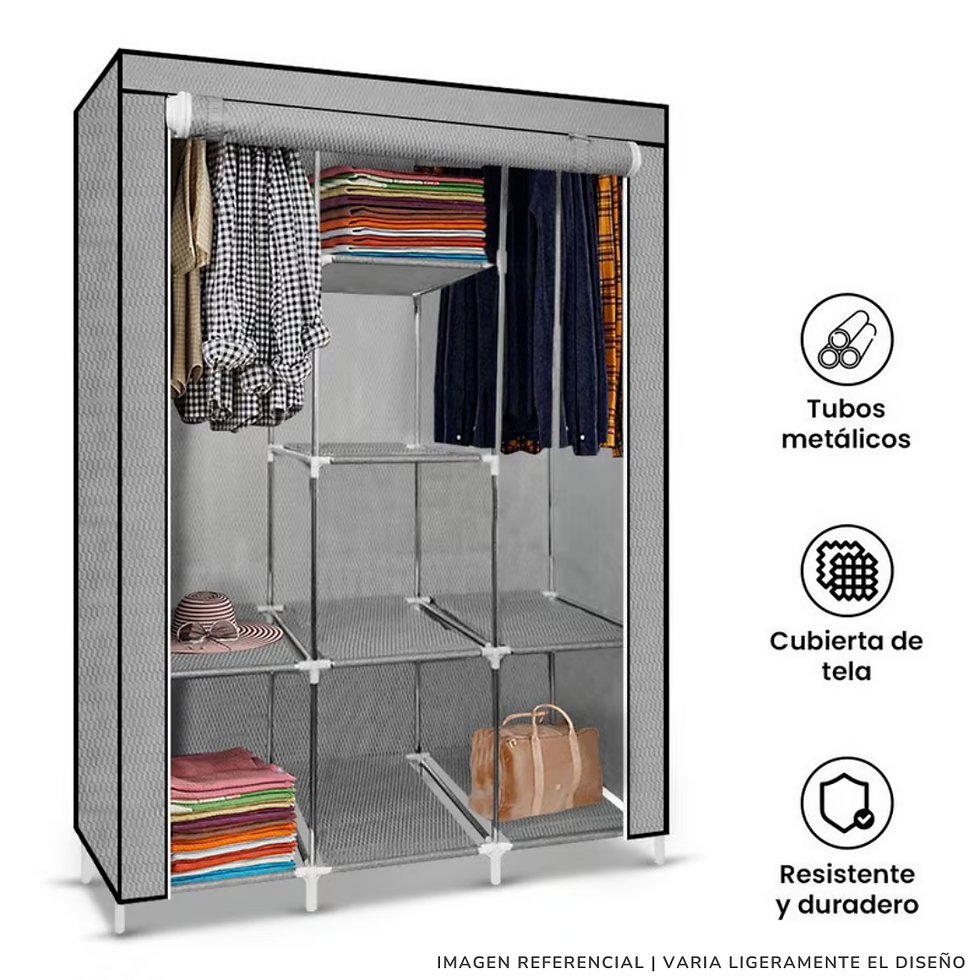 Ropero armable de 3 cuerpos de tela