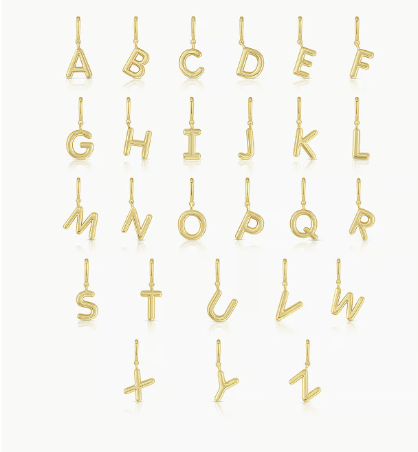 Letter charm gold