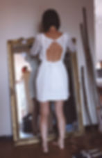 Robe courte et boléro en dentelle