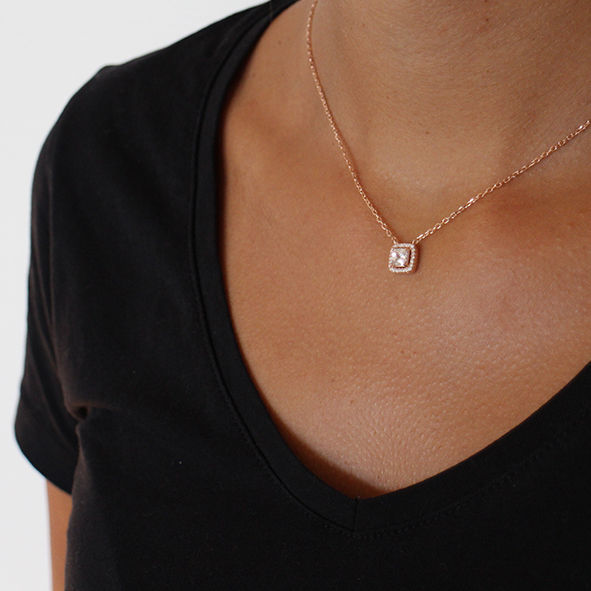 Miniature : Collier "zircon carré"