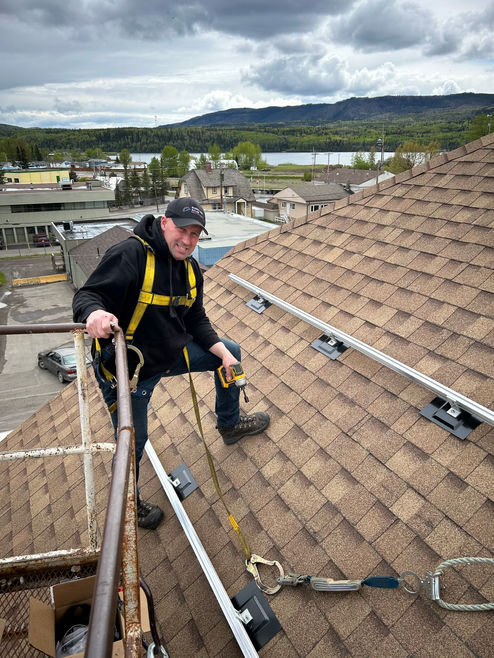 Burns Lake Solar with William's Electric doing grid-tie system on BLNDC building