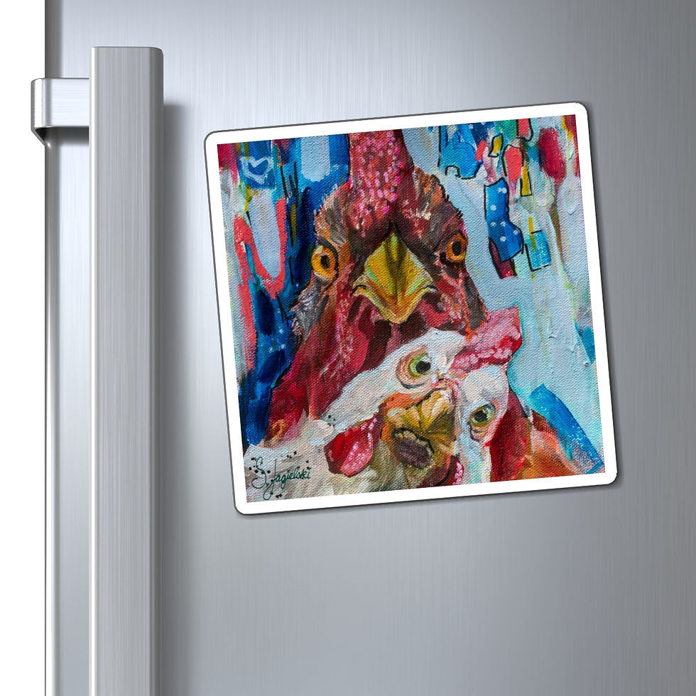 Thumbnail: What?! Chicken Art Magnet - Funky Fridge Decor for Farm Lovers
