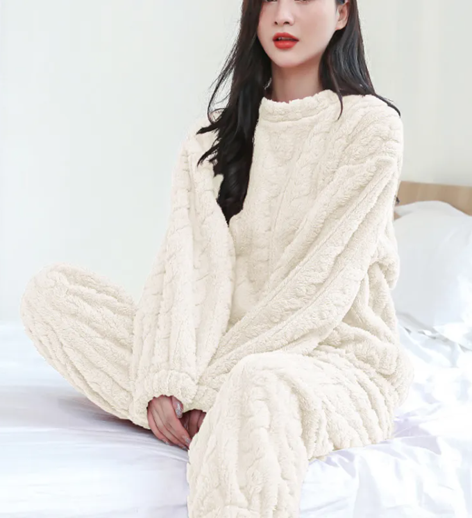 Thumbnail: Cozy Coral Velvet Sleepwear Set