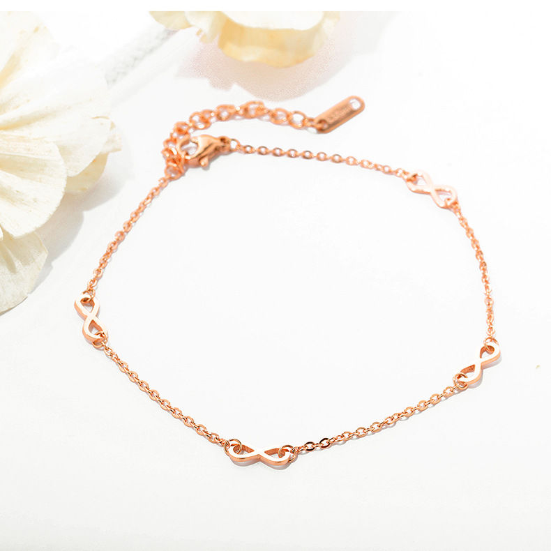 Thumbnail: Rose Gold Infinity Anklet, Foot Chain