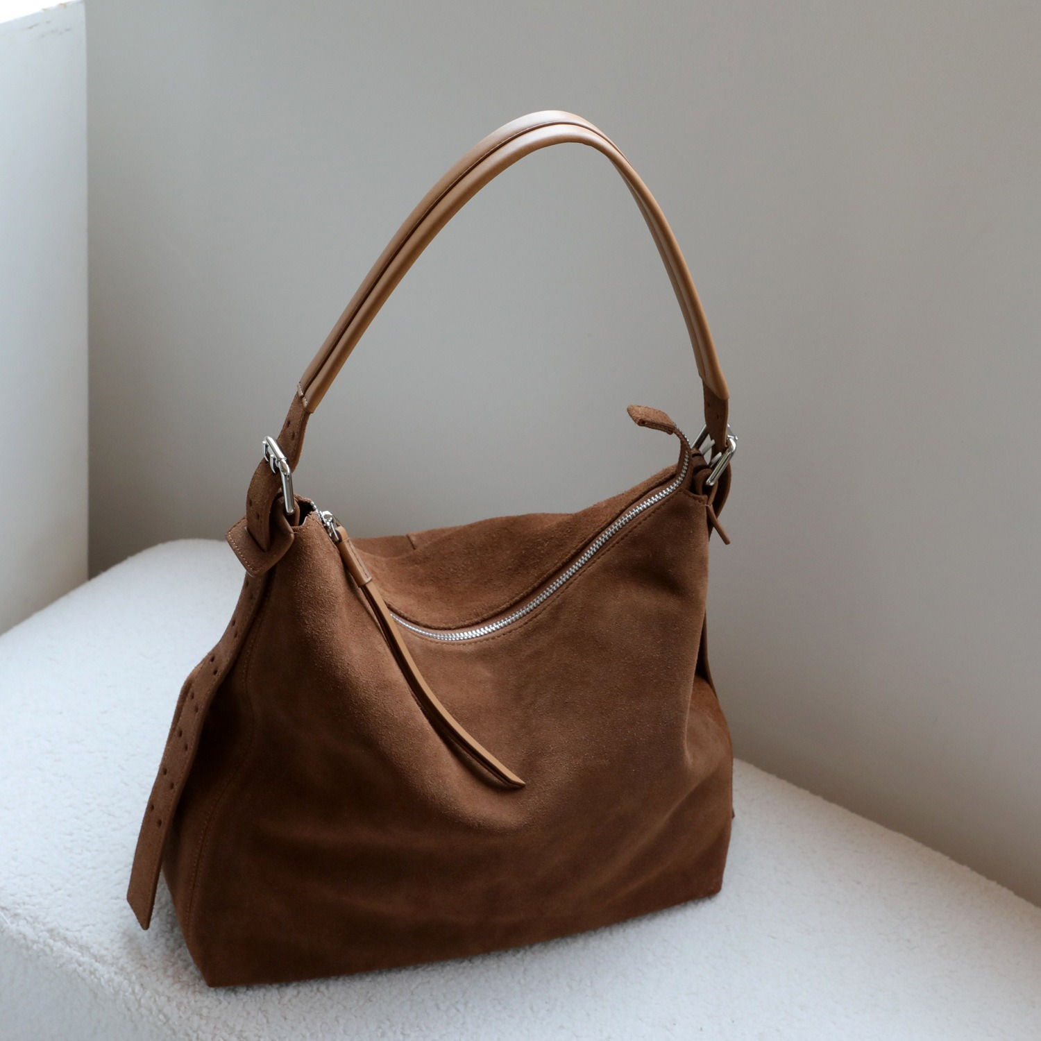 Chic Suede Shoulder Tote