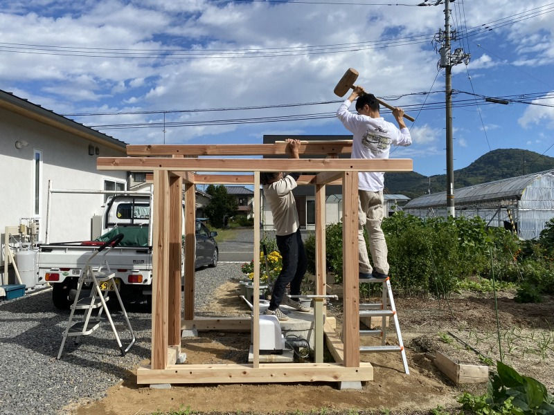 水と木の間で、手刻み、大工、たかた工房