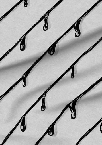 A slightly creased piece of fabric featuring slashed diagonal stripes oozing liquid by lenes_linien.