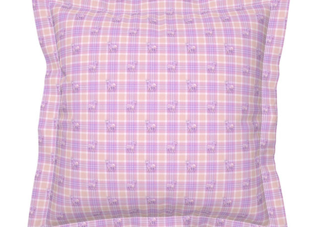 A slightly creased piece of fabric featuring a modern tartan design by lenes_linien.