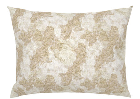 A slightly creased piece of fabric featuring interlocking stone-textured organic shapes in cream and beige by lenes_linien.