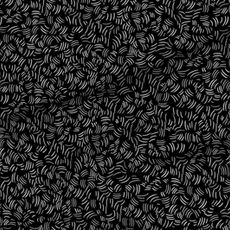A slightly creased piece of fabric featuring abstract squiggly brushstrokes in white on black by lenes_linien.