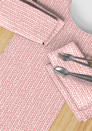 A slightly creased piece of fabric featuring a faux-knit texture with shabby chic irregular structures by lenes_linien