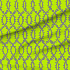 A slightly creased piece of fabric featuring a symmetrical elizabethan-inspired design of vertical duotone thorny vines by lenes_linien