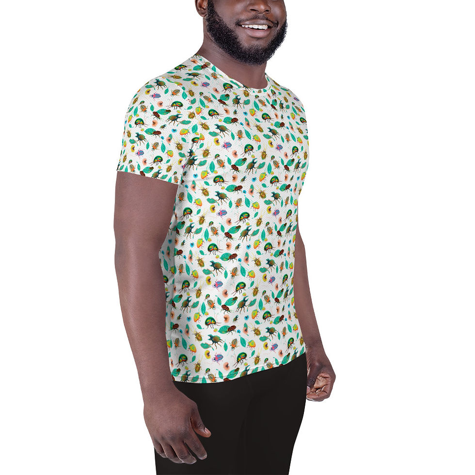 Thumbnail: Bustling Day Bugs by lenes_linien - LLSD011C - Men's athletic t-shirt
