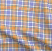 A slightly creased piece of fabric featuring a modern tartan design by lenes_linien.
