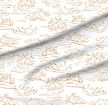 A slightly creased piece of fabric featuring a design of hand-drawn funny pigs splashing about by lenes_linien