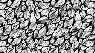 A slightly creased piece of fabric featuring a design of fallen, veined leaves hand-drawn by lenes_linien