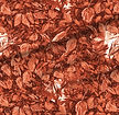 A slightly creased piece of fabric featuring dense foliage, hidden faces, and insects in an autumnal palette by lenes_linien.